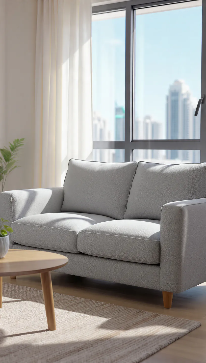 Kleines Sofa (2-Sitzer, grau)